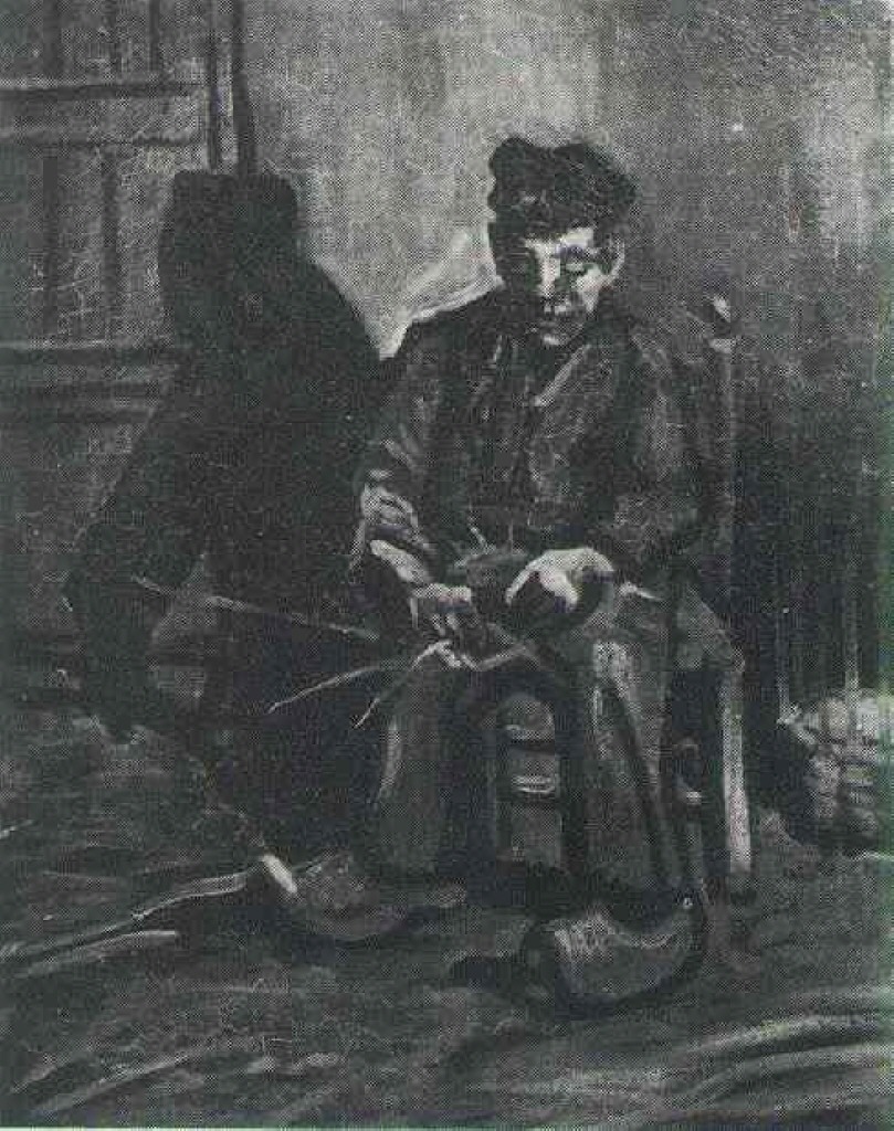Картина Ван Гога Крестьянин изготавливающий корзину 1885